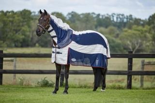 Horse wearing WeatherBeeta summer sheet