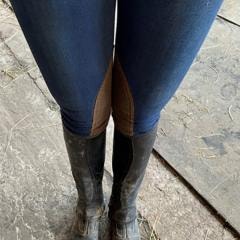 Close up of worn Dublin Shona Breeches