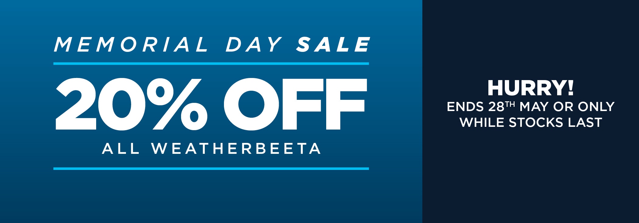 WeatherBeeta Memorial Day Sale