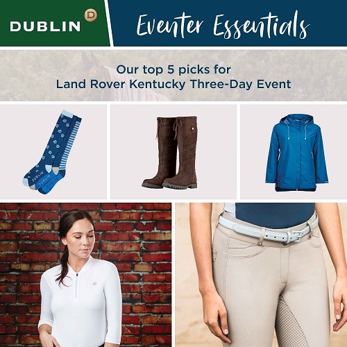 Collage of eventing related equestrian products