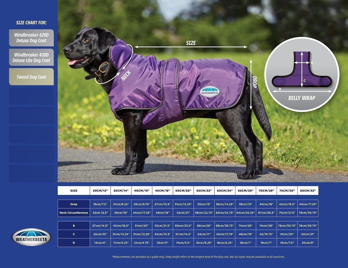 Weatherbeeta dog coat sizing outlet